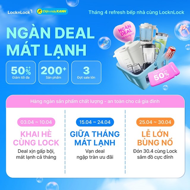 Locknlock tung siêu deal 50++ tại Điện Máy xanh, mua 1 tặng 1 chỉ trong tháng 4! - Ảnh 4