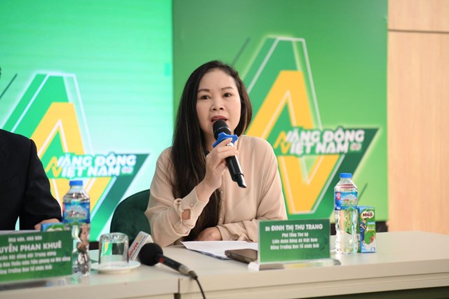 B&agrave; Đinh Thị Thu Trang - l&atilde;nh đạo VFF chia sẻ về những điểm mới đ&aacute;ng ch&uacute; &yacute; của giải B&oacute;ng đ&aacute; U11 năm nay. &nbsp;