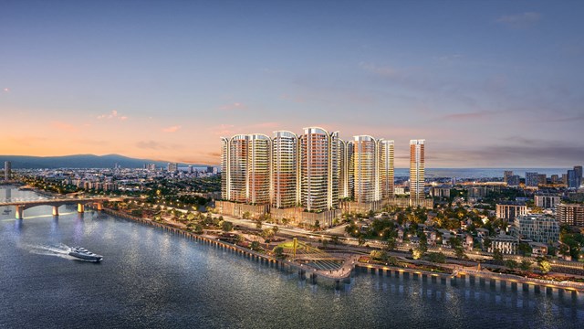 Capital Square c&oacute; hệ thống chiếu s&aacute;ng nghệ thuật, tạo th&ecirc;m hiệu ứng &aacute;nh s&aacute;ng tr&ecirc;n mặt s&ocirc;ng H&agrave;n &nbsp;