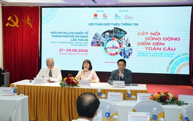 Đại diện Sở Du lịch Th&agrave;nh phố Hồ Ch&iacute; Minh chia sẻ th&ocirc;ng tin về ITE HCMC 2026&nbsp;