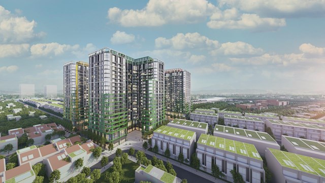 To&agrave;n cảnh FourS Tower - biểu tượng an cư v&agrave; t&acirc;m điểm hội tụ d&ograve;ng tiền tại l&otilde;i trung t&acirc;m Nam Đ&agrave; Nẵng. Ảnh: Sun Property. &nbsp;