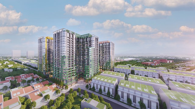 Tổ hợp căn hộ FourS Tower - đại diện ti&ecirc;u biểu cho kh&ocirc;ng gian sống t&iacute;ch hợp đa trải nghiệm của Sun Group tại Nam Đ&agrave; Nẵng. Ảnh: Sun Property. &nbsp;