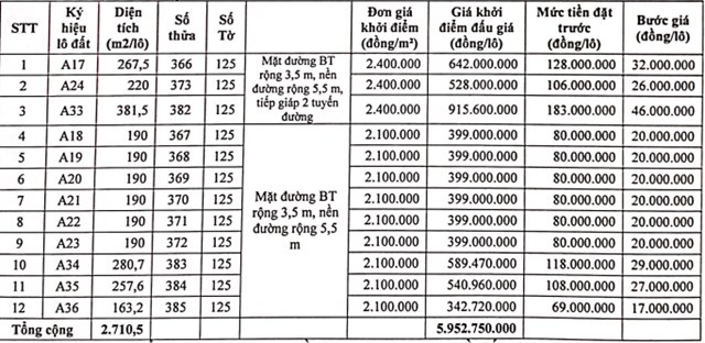 Thừa Thi&#234;n Huế: Sắp đấu gi&#225; 12 l&#244; đất tại huyện Ph&#250; Lộc với gi&#225; khởi điểm từ 2.100,0 triệu đồng/m2 - Ảnh 1