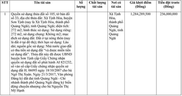 Sắp đấu gi&#225; 272 m2 đất tại TP. Quảng Ng&#227;i, khởi điểm từ hơn 1,284 tỷ đồng - Ảnh 1