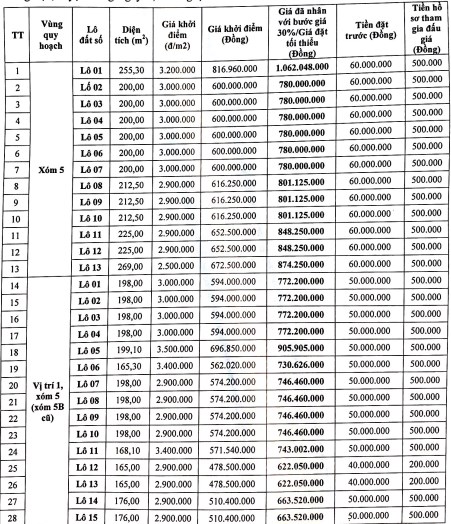 Đấu gi&#225; 44 l&#244; đất tại huyện Hưng Nguy&#234;n (Nghệ An) với gi&#225; khởi điểm từ 622,05 triệu đồng/l&#244; - Ảnh 1