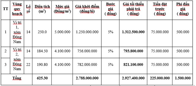 Nghệ An tổ chức đấu gi&#225; 03 l&#244; đất thuộc c&#225;c v&#249;ng quy hoạch chia l&#244;, c&#243; gi&#225; khởi điểm từ 756.000,0 triệu đồng/l&#244; - Ảnh 1