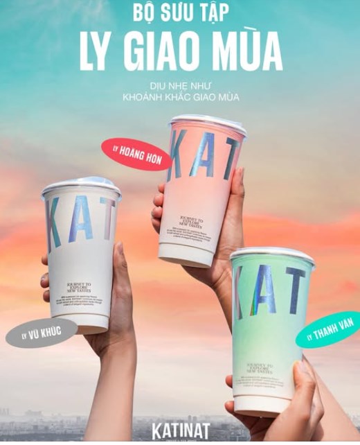 KATINAT dùng ly giấy “Ly Giao Mùa” thiết kế tối giản, đầy cảm xúc, làm vũ khí marketing chạm đến thị giác và trái tim khách hàng.