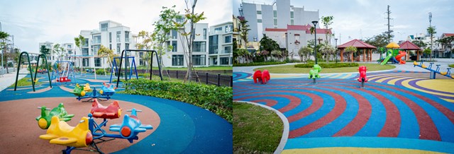 C&aacute;c khu vui chơi an to&agrave;n được trang bị đồ chơi rực rỡ sắc m&agrave;u &nbsp;