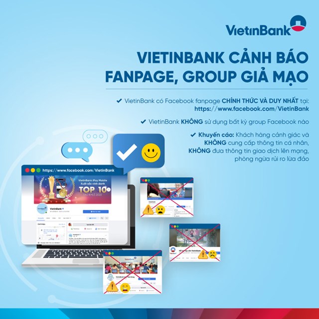 C&aacute;c fanpage, group Facebook giả mạo VietinBank (Nguồn:&nbsp;VietinBank) &nbsp;