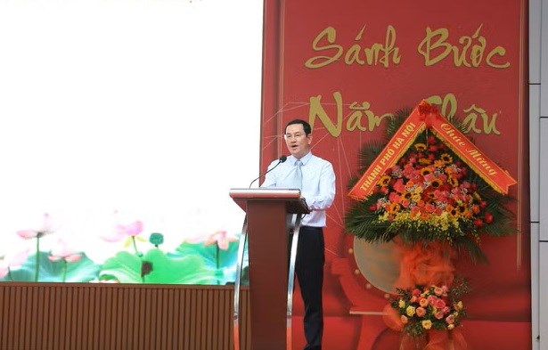 Chủ tịch UBND phường Giảng V&otilde; - Cồ Như Dũng ph&aacute;t biểu &nbsp;