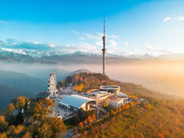 Th&aacute;p truyền h&igrave;nh ở Almaty. Nguồn: Cục Du lịch Almaty (Qazaqstan) &nbsp;