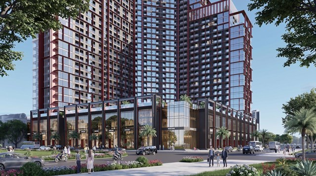 Khu vực khối đế thương mại hứa hẹn quy tụ nhiều dịch vụ ăn uống v&agrave; mua sắm sầm uất. Ảnh: Sun Property. &nbsp;