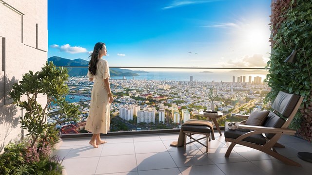 Tầm view kho&aacute;ng đạt gi&uacute;p cư d&acirc;n chi&ecirc;m ngưỡng trọn vẹn vẻ đẹp của thi&ecirc;n nhi&ecirc;n v&agrave; trung t&acirc;m Đ&agrave; Nẵng. Ảnh: Sun Property. &nbsp;