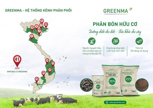 Ph&acirc;n b&oacute;n hữu cơ Greenman c&oacute; hệ thống ph&acirc;n phối rộng khắp c&aacute;c tỉnh, th&agrave;nh &nbsp;