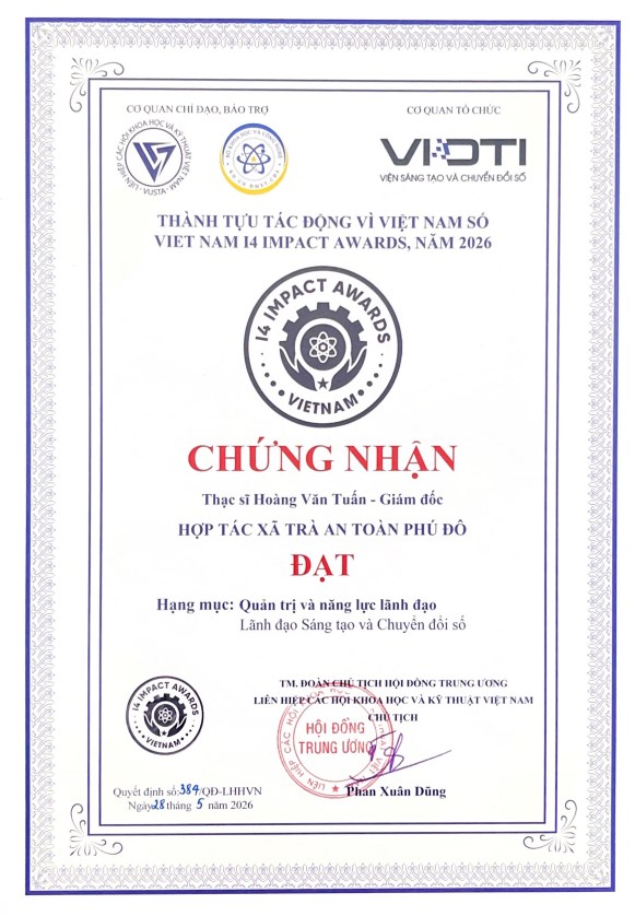 Hợp tác xã chè Thái Nguyên được vinh danh tại hai hạng mục Thành tựu tác động vì Việt Nam số 2026 - Ảnh 1