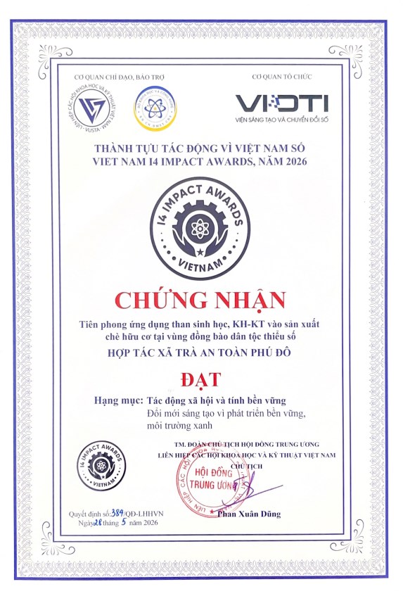 Hợp tác xã chè Thái Nguyên được vinh danh tại hai hạng mục Thành tựu tác động vì Việt Nam số 2026 - Ảnh 2