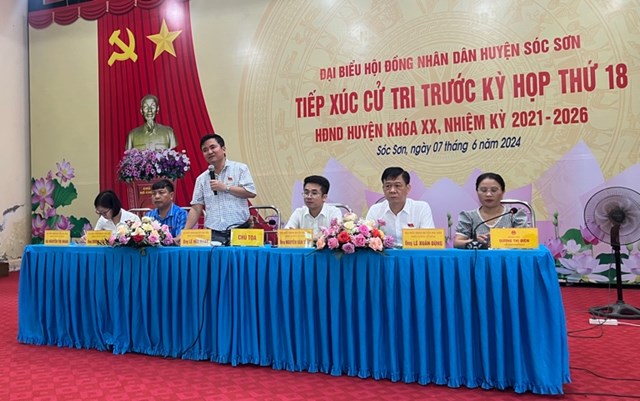 Tổ đại biểu HĐND huyện S&oacute;c Sơn&nbsp;Tiếp x&uacute;c cử tri