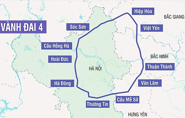 Đường Vanh đai 4 - khu vực Hà Nội