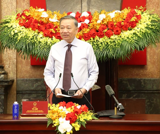 Đồng ch&iacute;&nbsp;Tổng B&iacute; thư, Chủ tịch nước T&ocirc; L&acirc;m ph&aacute;t biểu tại buổi gặp mặt 101 nh&agrave; b&aacute;o ti&ecirc;u biểu, đoạt Giải B&aacute;o ch&iacute; Quốc gia qua c&aacute;c năm, nh&acirc;n dịp Kỷ niệm 101 năm Ng&agrave;y B&aacute;o ch&iacute; c&aacute;ch mạng Việt Nam (21/6/1925-21/6/2026). Ảnh: Hiền H&ograve;a &nbsp;