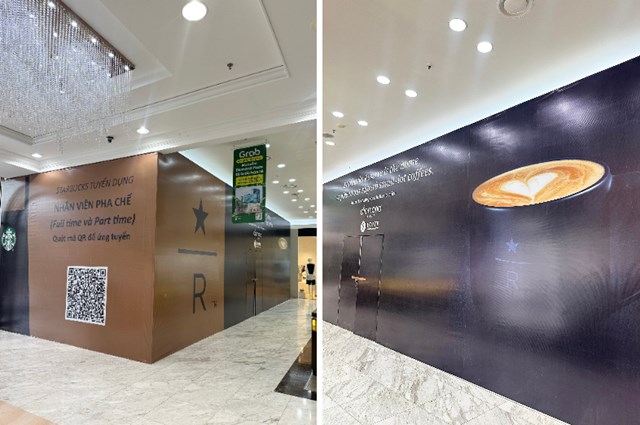 Hình ảnh tại cửa hàng Starbucks Reserve thứ 2 tại TP.HCM sắp ra mắt.