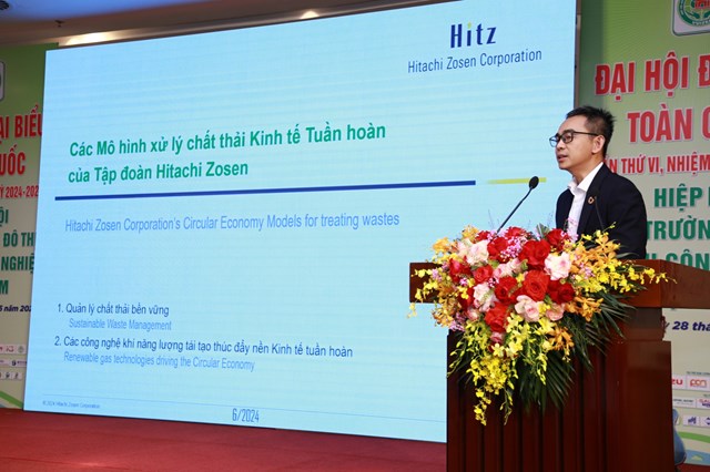 Đại diện Tập đoàn Hitachi Zonsen phát biểu tham luận tại Đại hội