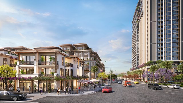C&aacute;c townhouse The RiO được thiết kế với mặt tiền rộng. Ảnh phối cảnh minh họa Sun Property &nbsp;