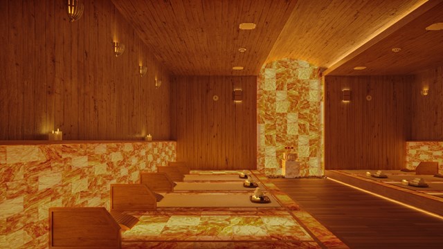 Giường đ&aacute; n&oacute;ng tại Wellness Clubhouse &nbsp;