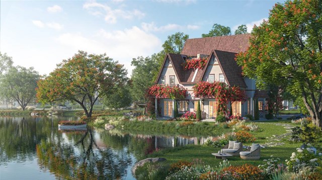 Những căn biệt thự tại Đảo Hoa &Yacute; nh&igrave;n ra hồ nước trong xanh. &nbsp;
