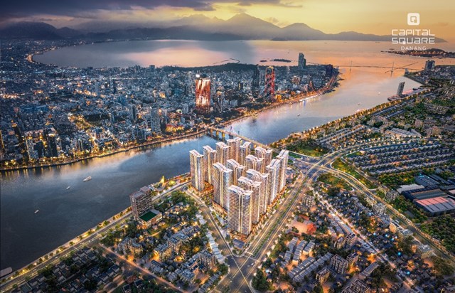 Capital Square sở hữu vị tr&iacute; hiếm c&oacute; giữa cầu Rồng v&agrave; cầu s&ocirc;ng H&agrave;n, mở ra tầm nh&igrave;n trực diện tới kh&ocirc;ng gian tr&igrave;nh diễn DIFF. &nbsp;