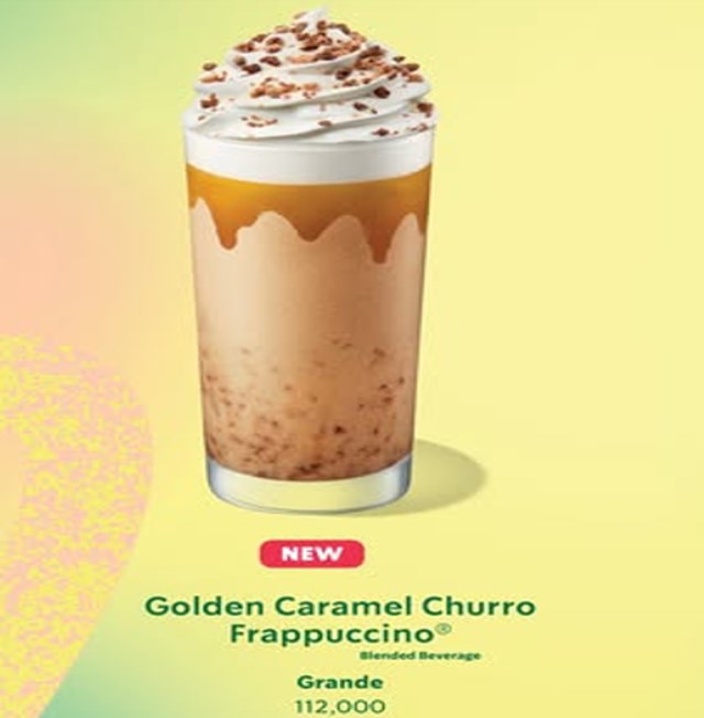 Golden Caramel Churro Frappuccino® sánh mịn, mát lạnh, giòn rụm và đậm chất hè cuốn hút mọi giác quan.