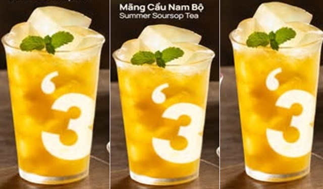 Mãng Cầu Nam Bộ: Ngọt thanh dịu mát, kết hợp nền trà nhẹ nhàng tạo nên hương vị vừa quen vừa lạ, đầy thư giãn.