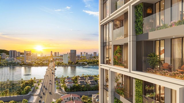 T&ograve;a th&aacute;p Sun Solar Residence nổi bật với hệ k&iacute;nh hộp Low-E tr&aacute;ng bạc. (Ảnh phối cảnh minh họa: Sun Property) &nbsp;