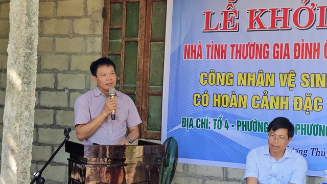 TS. LS Đồng Xu&acirc;n Thụ,Tổng bi&ecirc;n tập Tạp ch&iacute; M&ocirc;i trường v&agrave; Đ&ocirc; thị Việt Nam ph&aacute;t biểu tại lễ khởi c&ocirc;ng. &nbsp;