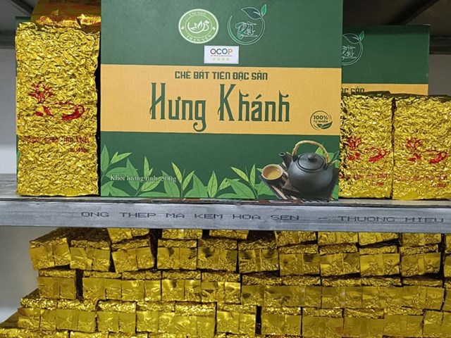 Sản phẩm chè của HTX chè Khe Năm đạt tiêu chuẩn OCOP 4 sao. 