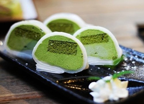 Bánh mochi trà xanh - một trong các món ăn từ trà xanh đang được yêu thích nhất (Ảnh: Sưu tầm)