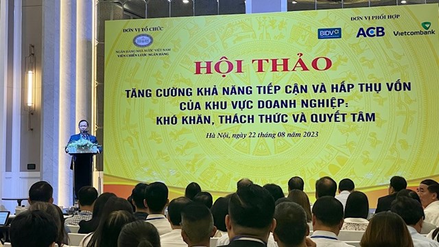 Ph&oacute; Thống đốc Thường trực Ng&acirc;n h&agrave;ng Nh&agrave; nước Đ&agrave;o Minh T&uacute; chia sẻ tại Hội thảo. &nbsp;