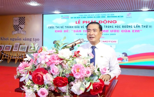 &Ocirc;ng Nguyễn Văn To&agrave;n, Ph&oacute; Chủ tịch Hội Nước v&agrave; M&ocirc;i trường Việt Nam, Tổng Bi&ecirc;n tập Tạp ch&iacute; điện tử M&ocirc;i trường v&agrave; Cuộc sống, Trưởng Ban Tổ chức ph&aacute;t biểu tại buổi lễ