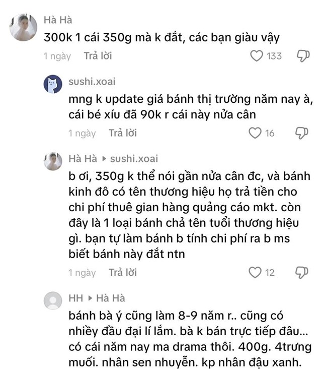 B&igrave;nh luận của người ti&ecirc;u d&ugrave;ng tr&ecirc;n c&aacute;c b&agrave;i đăng về &ldquo;b&aacute;nh dẻo thị phi&rdquo; (Ảnh TikTok)