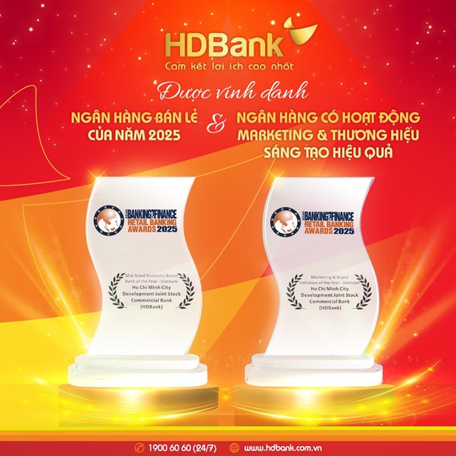 Hai giải thưởng quốc tế năm 2025 l&agrave; những ghi nhận &yacute; nghĩa trong h&agrave;nh tr&igrave;nh 35 năm ph&aacute;t triển của HDBank &nbsp;