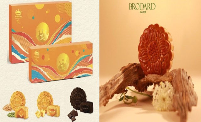 Bánh Trung thu lava trứng chảy Kinh Đô và Brodard.