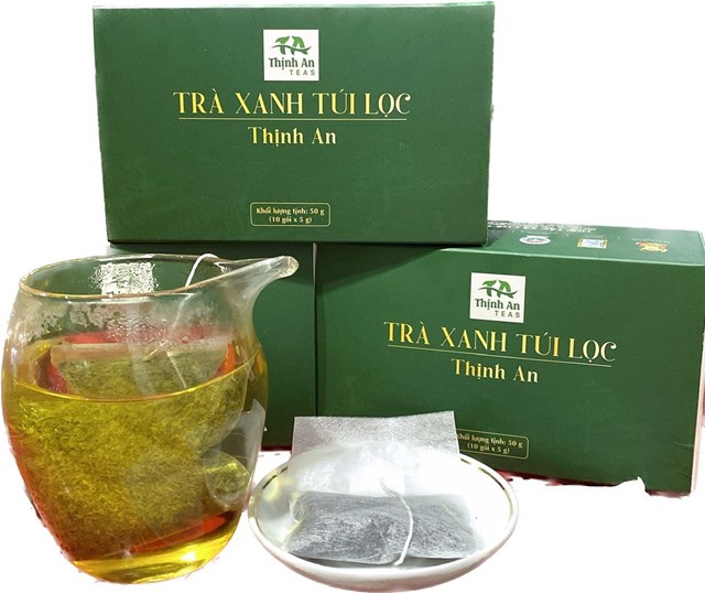 Hơn 500 hộp tr&agrave; xanh t&uacute;i lọc Thịnh An được xuất ra thị trường mỗi th&aacute;ng