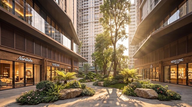 Cư d&acirc;n Sun Glory Residence c&oacute; thể thảnh thơi mua sắm ngay tại khối đế thương mại quy m&ocirc; 25.000m&sup2;. Ảnh: Sun Property. &nbsp;