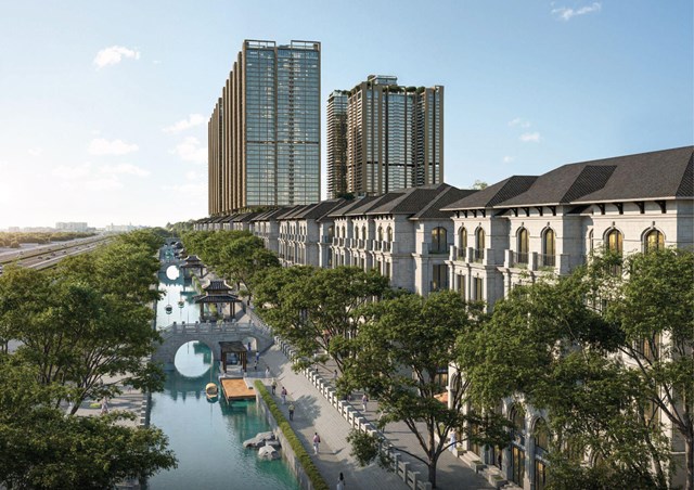 Dự &aacute;n đầu ti&ecirc;n trong khu vực c&oacute; 3 tầng hầm đỗ xe, 5 tầng dịch vụ &ndash; thương mại c&ugrave;ng trường học li&ecirc;n cấp quốc tế, mật độ l&yacute; tưởng chỉ 2 căn hộ/tầng/thang m&aacute;y v&agrave; hệ thống tiện &iacute;ch 5 sao to&agrave;n diện &nbsp;