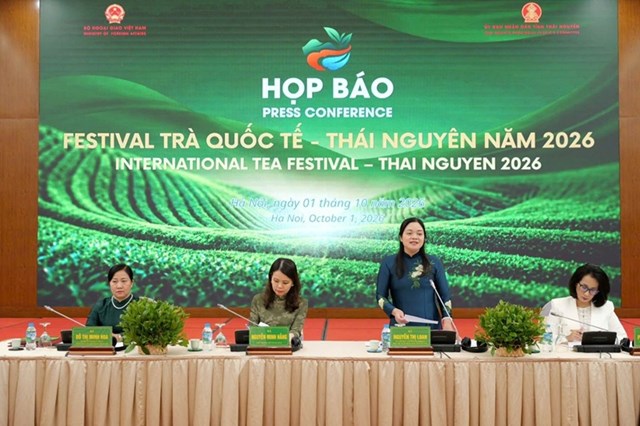 Họp b&aacute;o c&ocirc;ng bố th&ocirc;ng tin ch&iacute;nh thức về Festival Tr&agrave; Quốc tế - Th&aacute;i Nguy&ecirc;n 2026. &nbsp;
