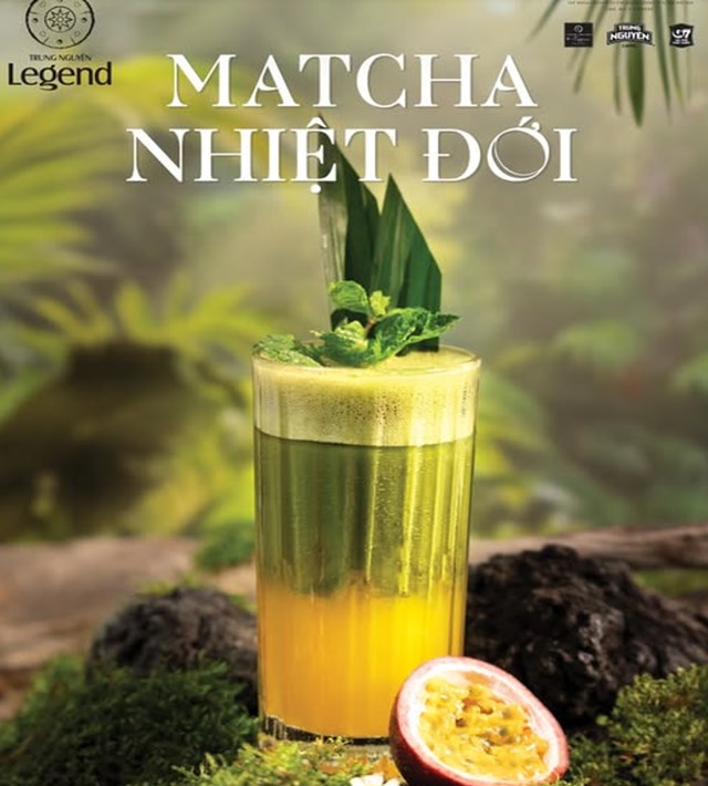 Matcha Nhiệt Đới là sự hòa quyện giữa matcha, nước dừa và chanh dây, tạo nên một hương vị tươi mới, khác biệt.