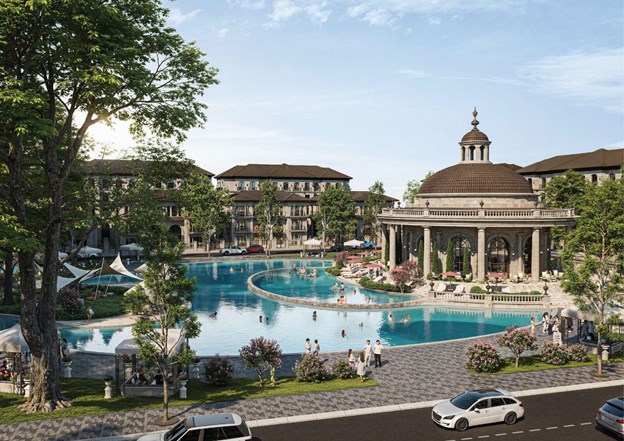 Hơn 31.000m2 cảnh quan mặt nước tại dự &aacute;n mang lại mạch nguồn sinh kh&iacute;, t&agrave;i lộc, thịnh vượng cho cư d&acirc;n &nbsp;