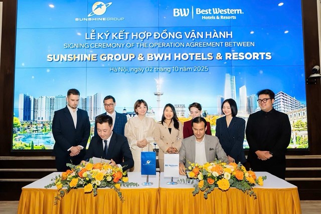 Sunshine Group k&yacute; kết hợp t&aacute;c với BWH Hotels để đưa ti&ecirc;u chuẩn vận h&agrave;nh 5 sao quốc tế đến Noble Crystal Long Bien &nbsp;
