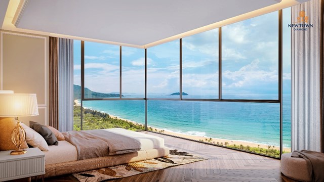Tầm nhìn ôm trọn bãi biển Mỹ Khê là điểm cộng đắt giá của Newtown Diamond  