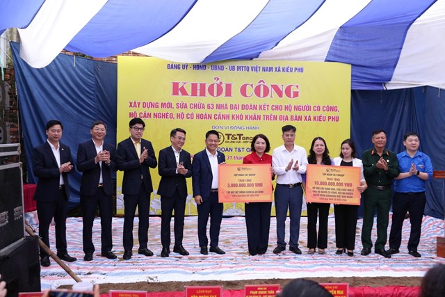 Tập đoàn T&T Group tài trợ 13 tỷ đồng cho xã Kiều Phú (Hà Nội) để xây dựng nhà Đại đoàn kết và hệ thống camera an ninh  