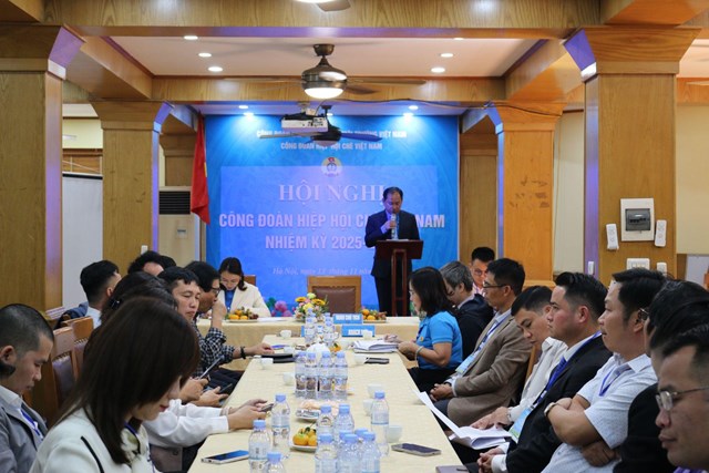 Quang cảnh Hội nghị C&ocirc;ng đo&agrave;n Hiệp hội Ch&egrave; Việt Nam, nhiệm kỳ 2025-2030